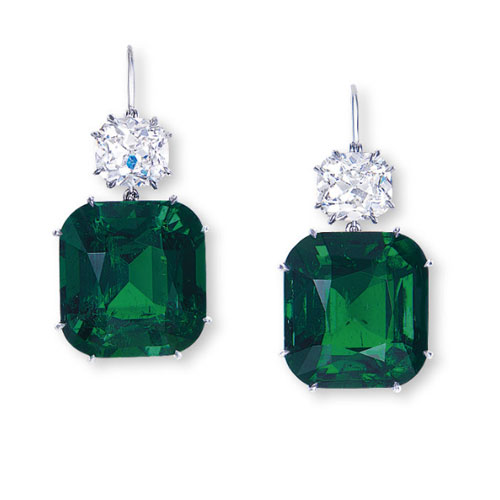 The Stars of Colombia Emerald and Diamond Earrings
